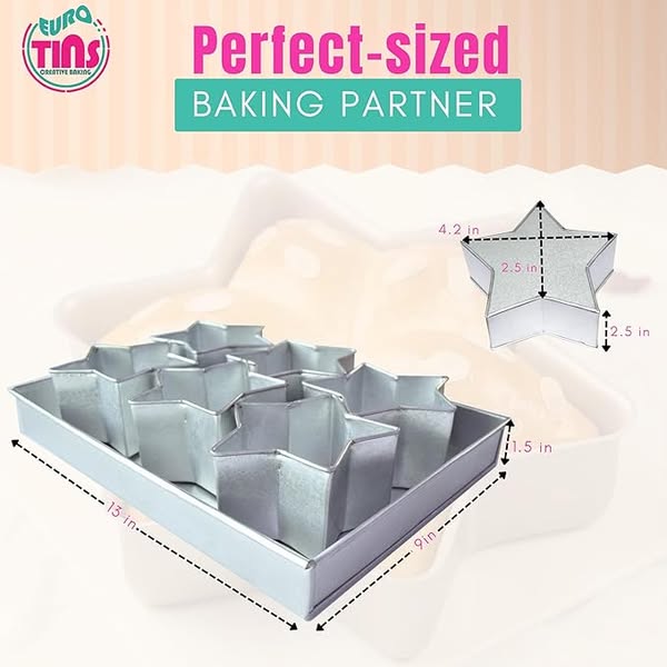 Set of 6 Mini Cake Tins Loose Bottom With Free Tray