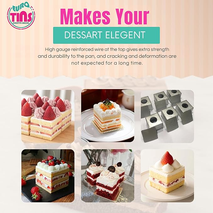 Set of 6 Mini Cake Tins Loose Bottom With Free Tray