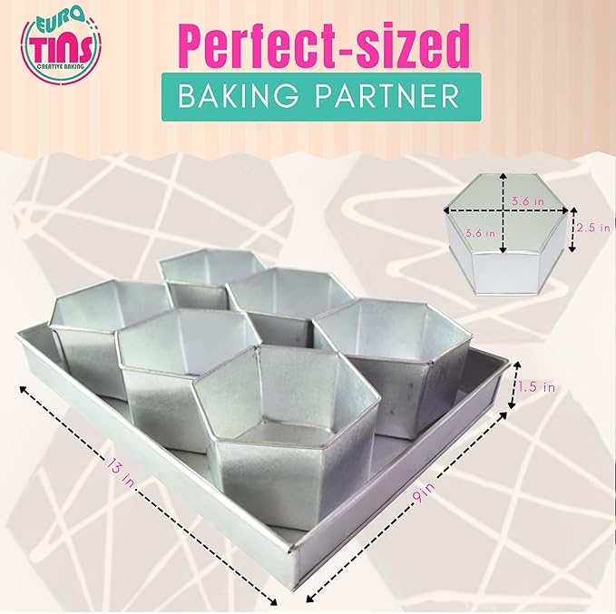 Set of 6 Mini Cake Tins Loose Bottom With Free Tray