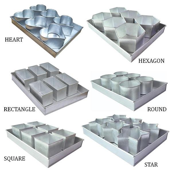 Set of 6 Mini Cake Tins Loose Bottom With Free Tray