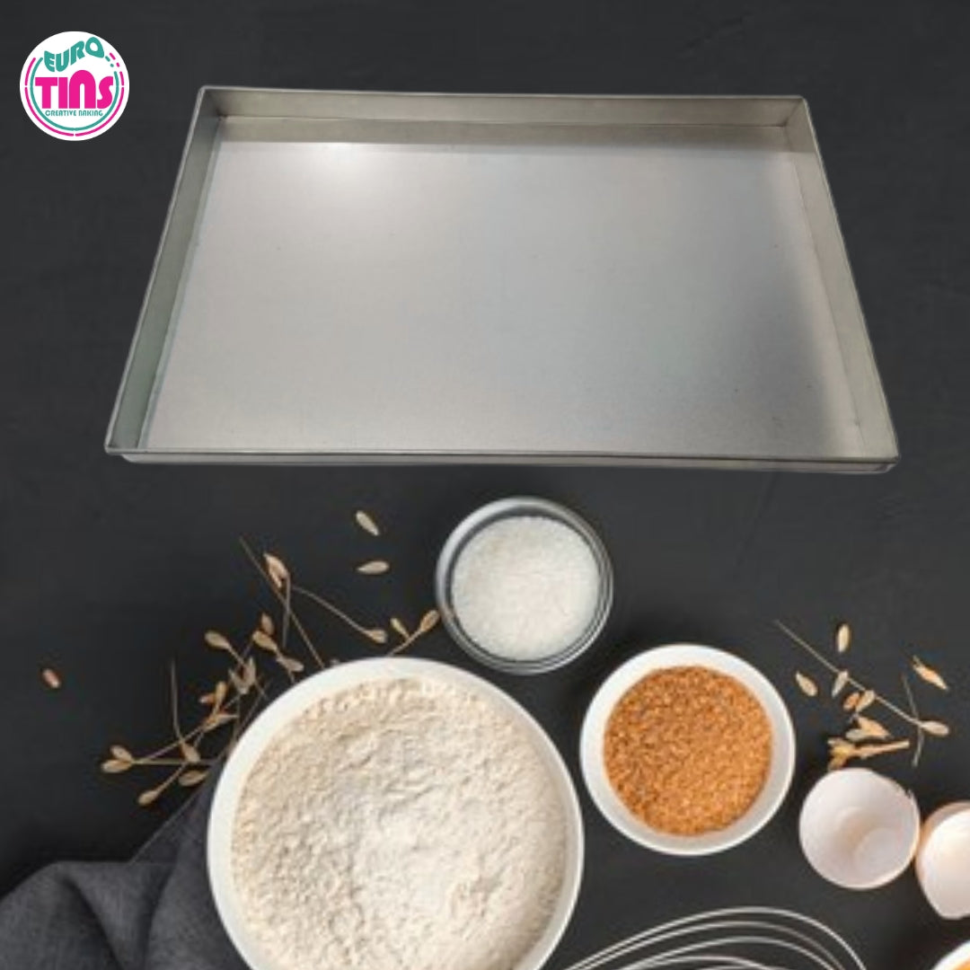 EUROTINS Rectangle Baking Tray – 14”, 16”, 18” 24" and 30" | Heavy Duty Domestic and Commercial Bakery Use 2" Deep