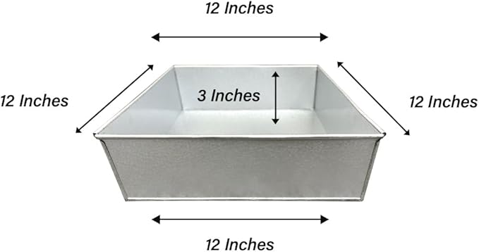 Single Square Cake Pan – Available in 6", 8", 10", 12" (3" DEEP)