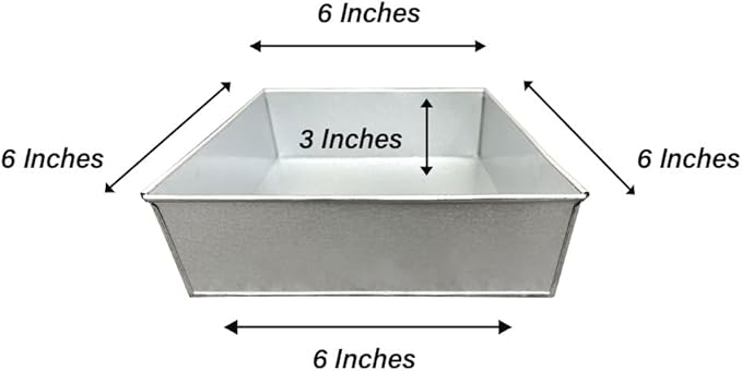 Single Square Cake Pan – Available in 6", 8", 10", 12" (3" DEEP)