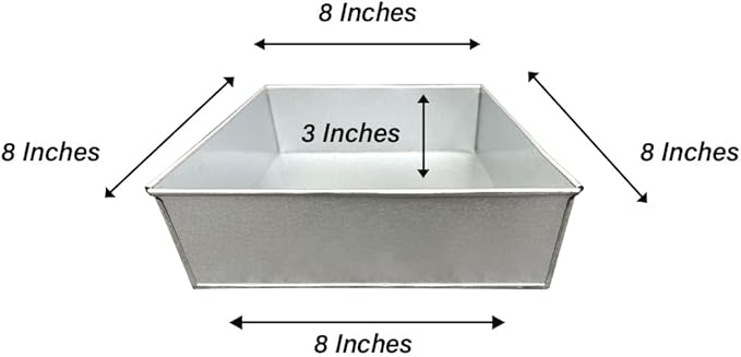 Single Square Cake Pan – Available in 6", 8", 10", 12" (3" DEEP)