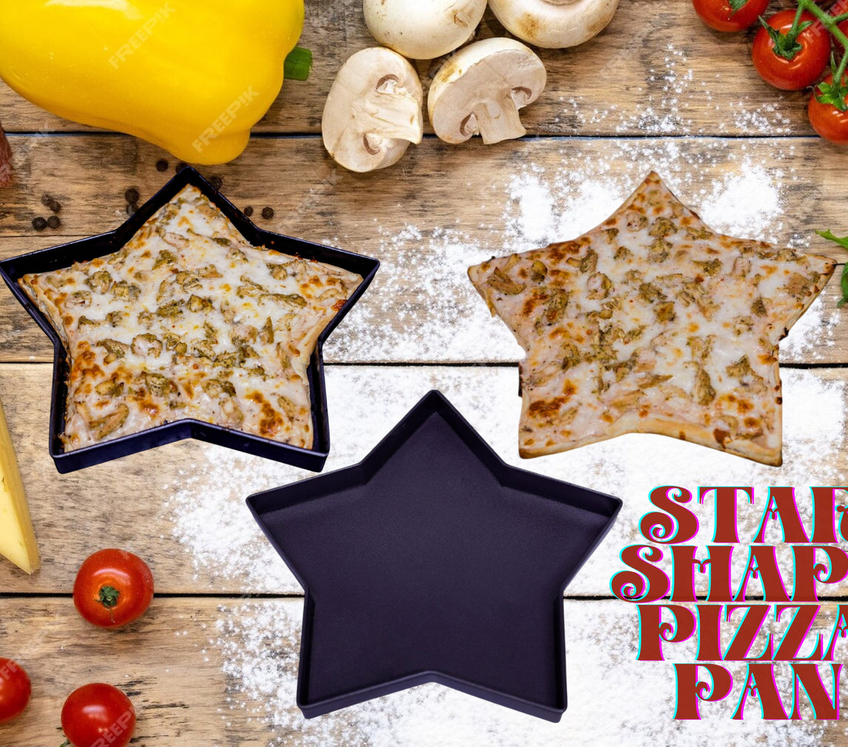 EUROTINS Non-Stick Pizza Pan– Aluminized Steel Creative Baking Moulds – 6 Unique Shapes