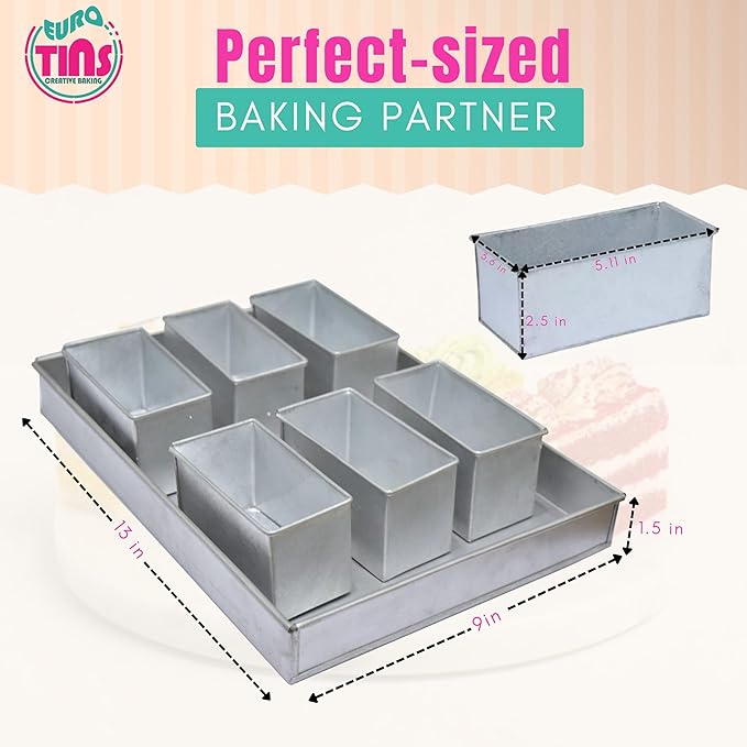 Set of 6 Mini Cake Tins Loose Bottom With Free Tray