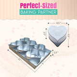Set of 6 Mini Heart Cake Tins Loose Bottom With Free Tray