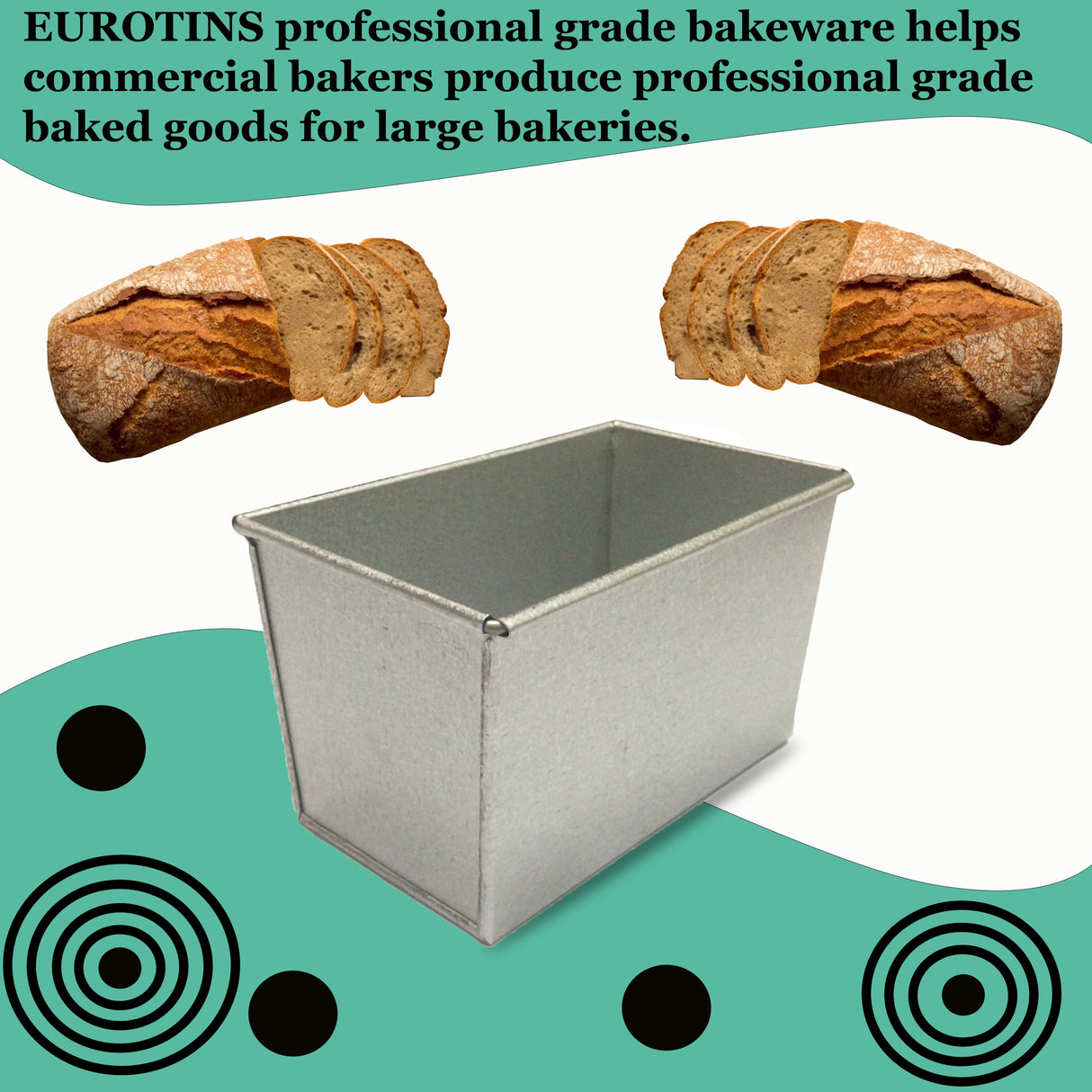 Singles Loaf Tin Bread Pan Commercial Bakery by EUROTINS