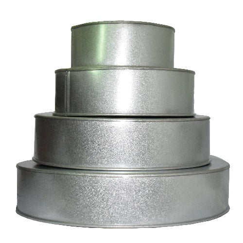 SET OF 4 TIER ROUND 3" DEEP CAKE TINS BIRTHDAY CELEBRATION CAKE PANS