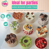 Set of 6 Mini Round Cake Tins Loose Bottom With Free Tray