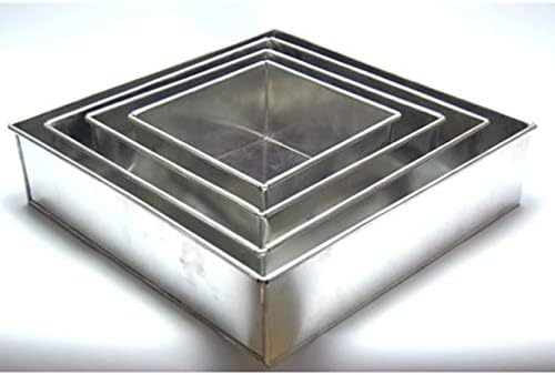 SET OF 4 TIER SQUARE (3", 4" and 5" DEEP) CAKE TINS / CAKE PANS / CAKE MOULDS