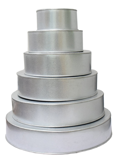 SET OF 6 TIER ROUND 3" DEEP CAKE TINS BIRTHDAY CELEBRATION CAKE PANS