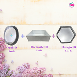 EUROTINS Premier Cake Baking Pans Combo - Pick Any 3 Shapes! Round, Heart, Star, Hexagon, Square, Rectangle & Petal